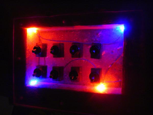 Power switch box with LED backlight