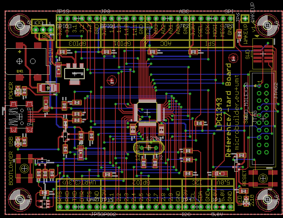 PCB with HC49/S crystal