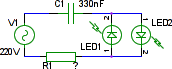 Minimal circuit to power LEDs from mains