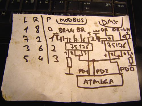 75176 and ATMega interconnection