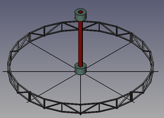 Merry-go-round rotor in FreeCAD, partially