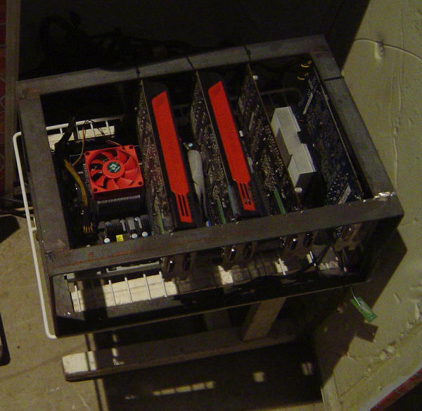 Close-up of the computer frame