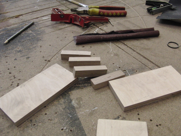 Parts cut from plywood