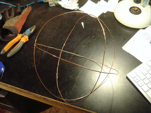 Wireframe orb held together by solder